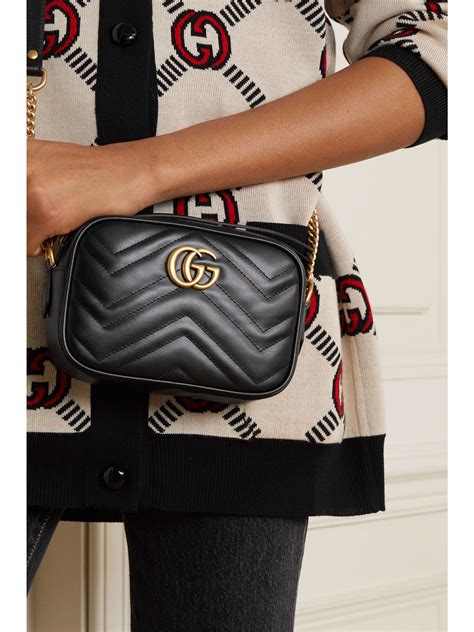 gucci marmont leather shoulder bag|Gucci Marmont large camera bag.